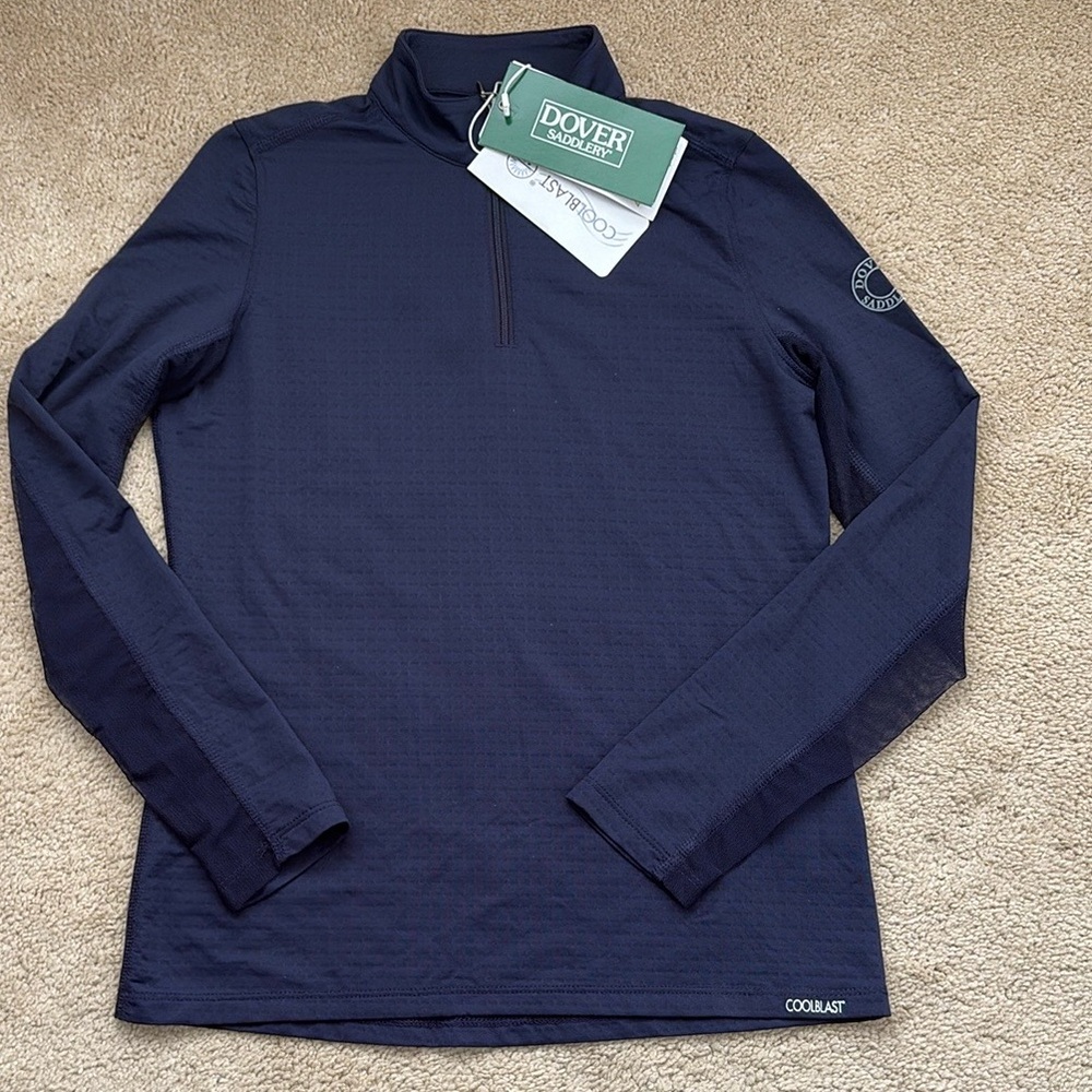 NWT Dover Saddlery Coolblast Long Sleeve Navy Blue Kids - Large